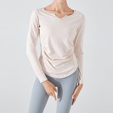 女款運動流線簡約日常瑜珈皮拉提斯長袖T恤