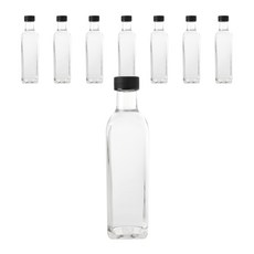 方形冷萃黑蓋醬料瓶, 8個, 300ml