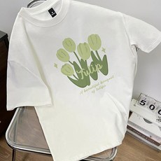 레몬소울 여성용 누앙 프린팅 반팔 티셔츠 06443