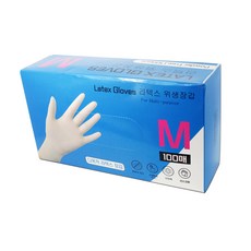 Home With乳膠衛生手套 M, 100入, 1盒, 中( M)