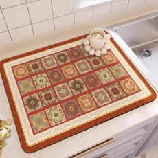 여신 미끄럼 방지 규조토 주방 고급 흡수 속건 식탁매트, 스타일14, 2개, 30 x 40 cm