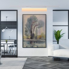 원하 레일등기구 루버 LED 30W 600mm 전구색, 화이트