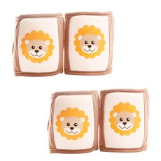 STARDOOR 動物印花魔鬼氈護膝2入組, 棕色 獅子款, 2組