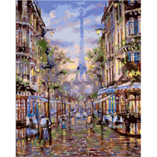 Momofix Painting DIY畫作組 40*50cm, 埃菲爾鐵塔之夜, 1個