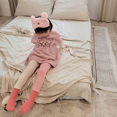 孩童拉絨拼色內搭褲