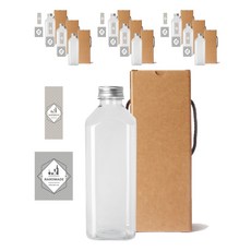 瓶子 1000ml+瓶蓋 銀色+貼紙 LB8, 10組