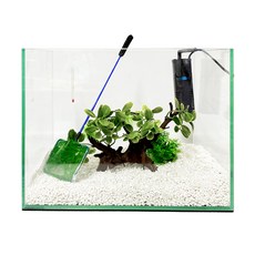 Rora Pet 35苗條的側電影漁夫套組, 水晶白（地材），隨機發貨（水草）