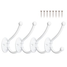 철물대장 사슴뿔 벽옷걸이 4p, 화이트, 1개