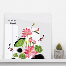 壓克力水墨畫框 蓮花與鯉魚 cm690, 4.水墨畫_蓮花與鯉魚