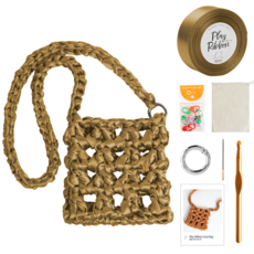 yarna Play 緞帶斜背包 DIY 套組, 1套, 28 金棕色