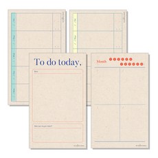 Stay Green 每日和每週甘蔗備忘錄紙套組 4 90 x 150mm, 混色, 1套