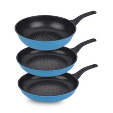 Kitchen-Art 電磁爐適用Pastel系列單柄鍋具 3入組, 混色, 平底鍋30cm 2入+平底炒鍋30cm, 1組