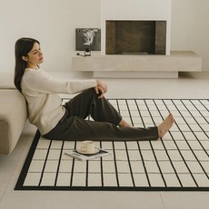 한빛카페트 브릭 타일 루프 사이잘룩 사계절 거실 러그