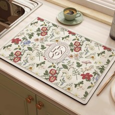 여신 미끄럼 방지 규조토 주방 고급 흡수 속건 식탁매트, 스타일11, 2개, 30 x 50 cm