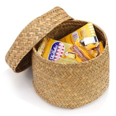 Tomorrow's Space 圓蓋藤籃大號 16 x 11 厘米, 自然原色, 1個