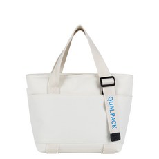 퀄팩 캠프 도트 숄더 베이직 쿨러백 QA02S 7L + 젤아이스팩, 아이보리, 1개