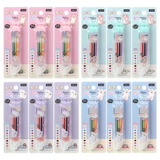 Eri Nubgae閃亮凝膠 8色 凝膠筆 1.0mm 4種*3入組, 混合顏色, 1套