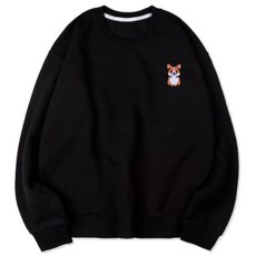 VENHIT Milky小狗刺繡寬鬆柔軟刷毛大學T