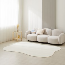 initium 可水洗奶油感不規則地毯