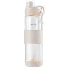 Corelle Brands 康寧餐具 直飲便攜耐熱玻璃水瓶, 奶油白, 1個, 920ml