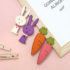 兔子蘿蔔圖案髮夾 4款組合