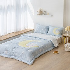 마이하우스 키즈 시어서커 쿨 냉감 손자수 여름 차렵이불, 문라이트(토끼)