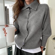 NANING9 女款Vatel針織高領開襟衫