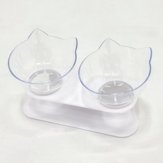 둥둥펫 반려동물 키높이 식기 2구, 투명, 1개