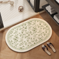 코다치프 플라워 규조 머드 화장실 문 앞 미끄럼 방지 욕실 흡수 발매트 30 x 40 cm, 파수꾼, 1개