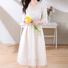 LUNAGIRL 女款蕾絲連身裙, 象牙白