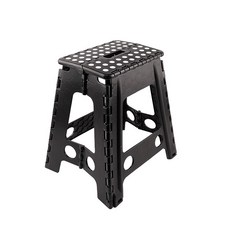 라이크하우스 접이식 의자 폴딩체어 스툴, 블랙, 1개