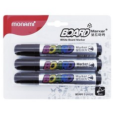 Monami 白板筆 3入組, 3支, 黑色