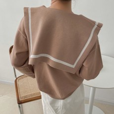 메이첼 여성용 박스 세일러 카라 니트 00274