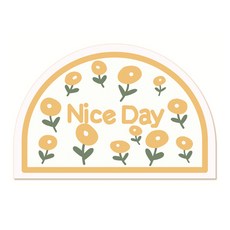 Nice Day半圓形玄關門墊, 白色的