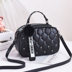 donnashop 女用 Ebony 菱格斜揹包 sc-51810, 黑色