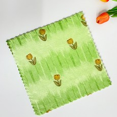 디어까사 극세사 다용도 양면 물흡수 클린 핸드 타월 30 x 30 cm, 튤립그린, 5개