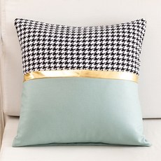 千鳥格紋金色抱枕套