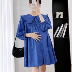 임산부 플랫카라 A라인 볼륨 블라우스