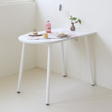 SHABATH 舒適半橢圓餐桌, 4人, 白色