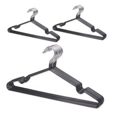 PVC塗層防滑衣架, 黑色, 30個