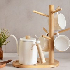 주방고수 원목 감성 컵받침 컵걸이 다용도 정리대, 1개