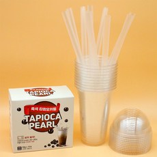 즉석 타피오카펄 50g x 10p + 아이스컵 10p + 버블티빨대 10p 세트, 10개입