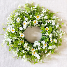 Treova 雛菊花環吊飾 窗戶裝飾 C款 小號環 35cm, 混合色