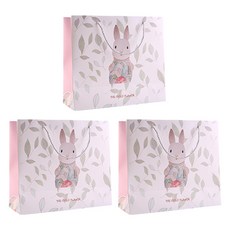 언더보스 러블리 애니멀 쇼핑백 20 x 20 x 8 cm, 내추럴버니, 3개