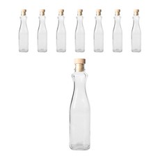 透明底部方形油瓶 橡木, 8入, 300毫升