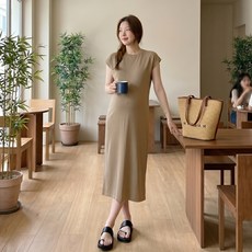 INFIOUS 日常後背亮點簡約孕婦短袖連身裙 I263-0394