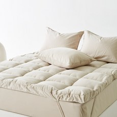 La Pomme Attique 棉質鬆緊帶床墊, 斜紋淡米色