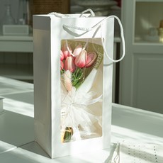 人造花時尚禮物LED鬱金香花束組 花語 愛的開始 + 提袋, 粉紅色