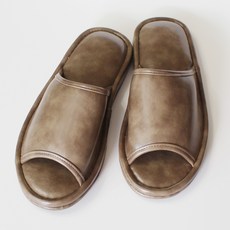 MJ TRADING 高級人造皮革 Anello 室內拖鞋, 米色, 1個