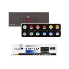 ShinHan 廣告顏料 40ml+經典鉛筆 4B 12入, 12 種顏色